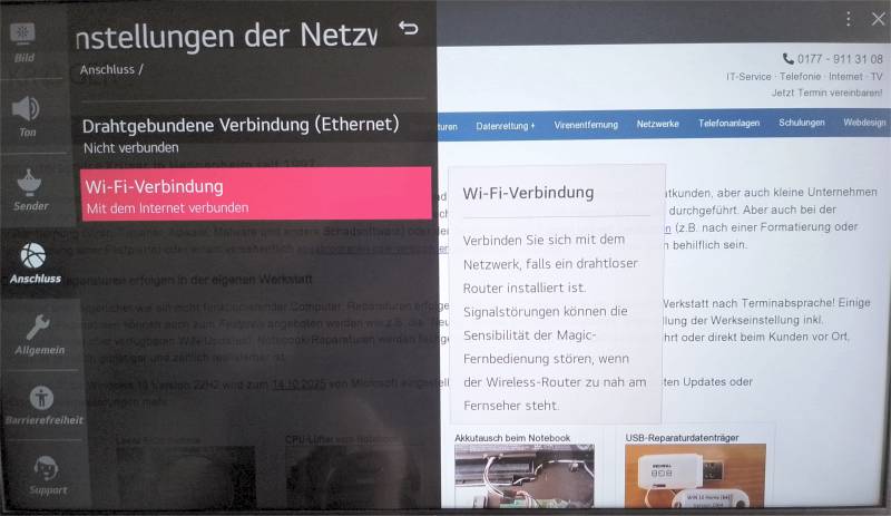 Smart-TV Einrichtungsservice